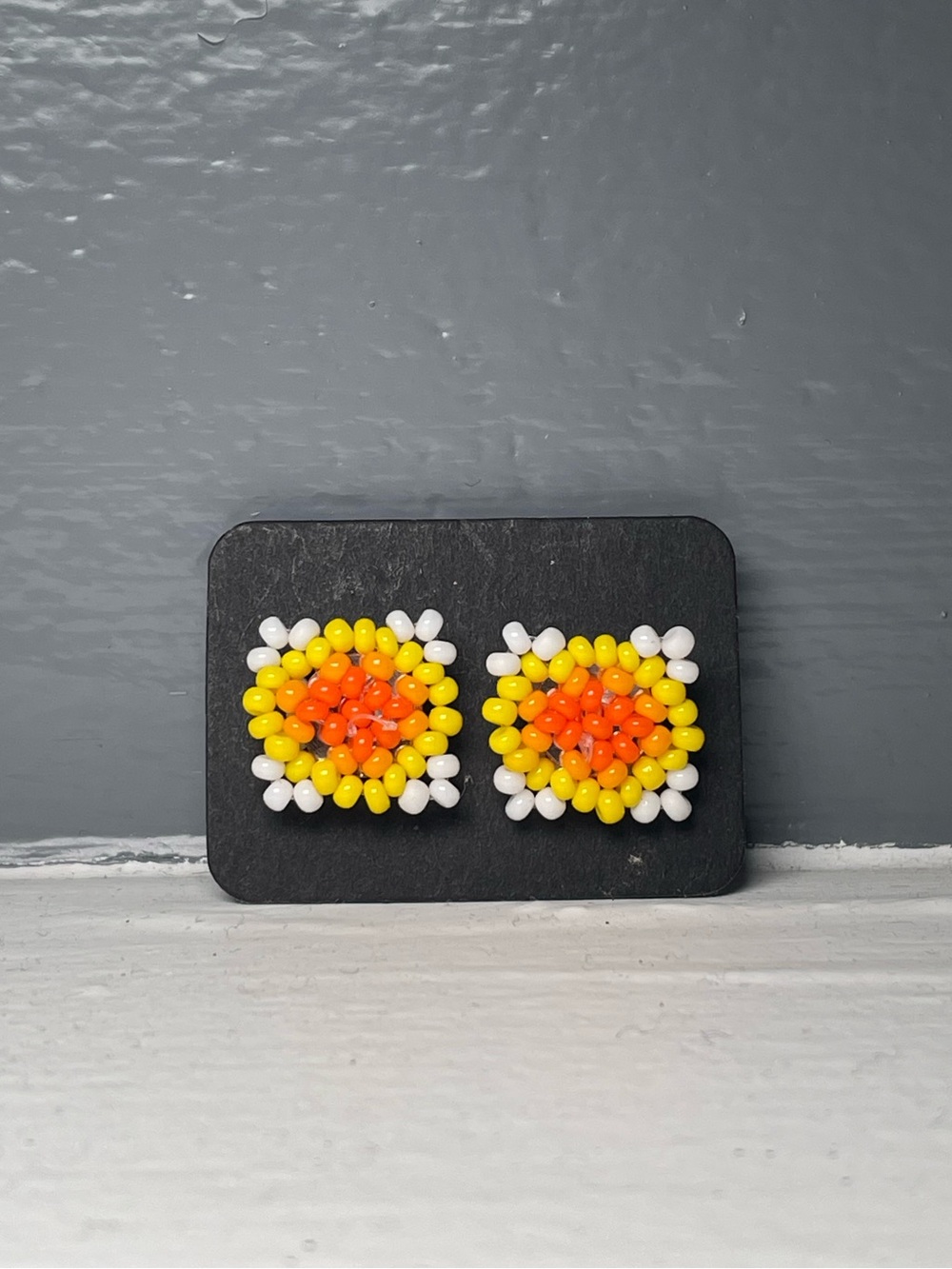 Huichol Beaded Square Stud Earrings